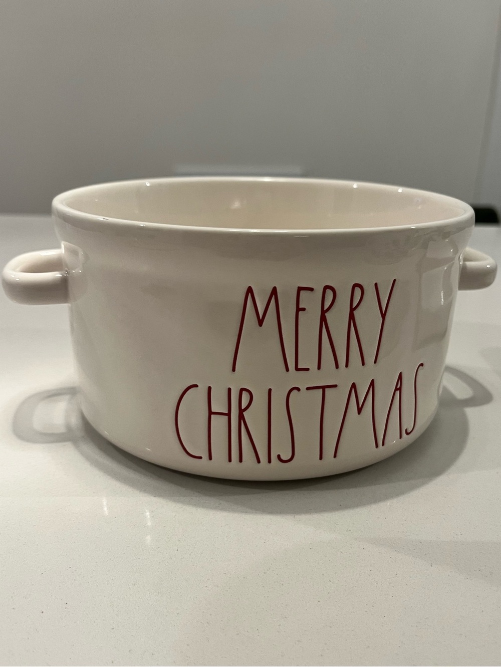 RAE DUNN - 'Merry Christmas' Ceramic Serving Bowl with Two Side Handles